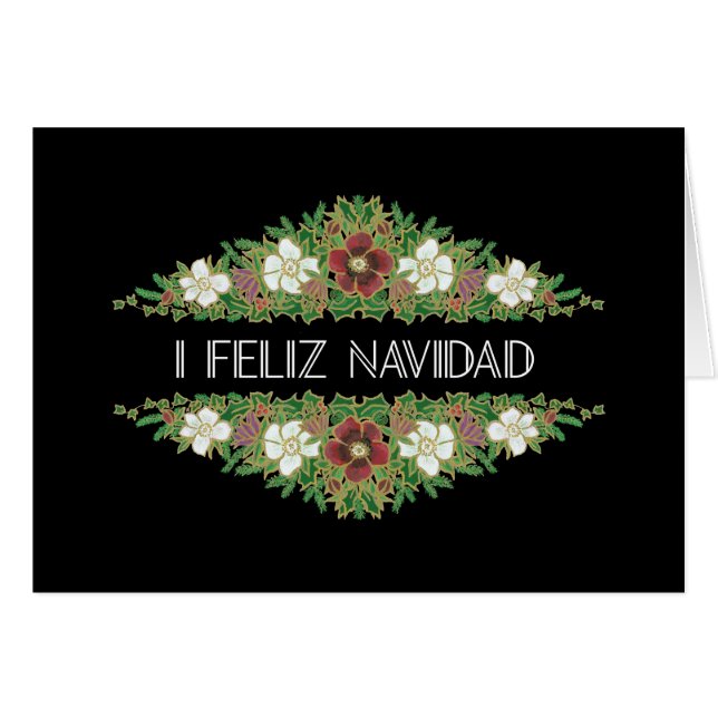 Rosas navidades, Hellebores, saludo español (Anverso (Horizontal))