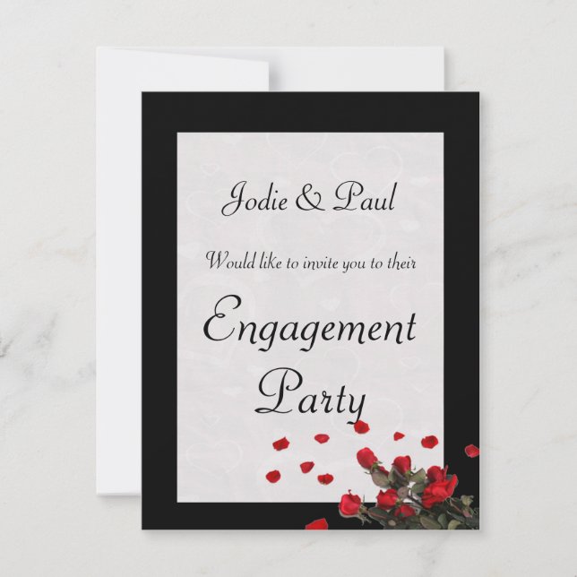 Rosas Negras - Invitación de Boda - Compromiso (Anverso)