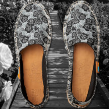 Rosas - Negras y Blancas en Espadrillas Grises