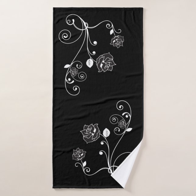 Rosas negros (Toalla de baño)