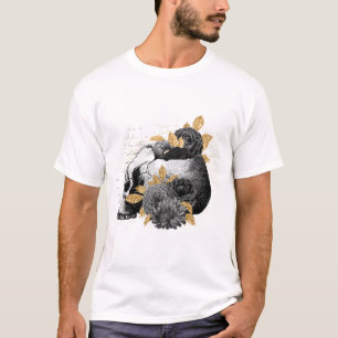 Rosas negros con la camiseta gótica con el cráneo