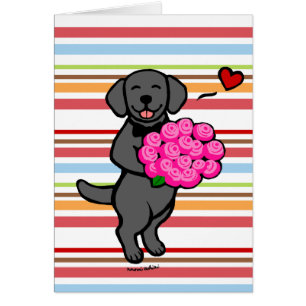 Rosas negros del dibujo animado de Labrador
