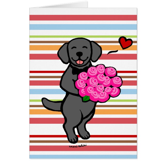 Rosas negros del dibujo animado de Labrador (Frente)