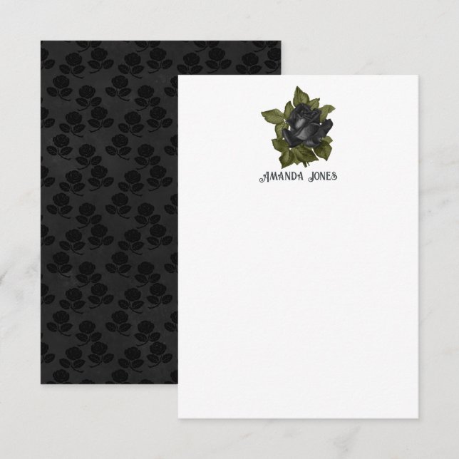 Rosas negros góticos vintage personalizados (Anverso / Reverso)