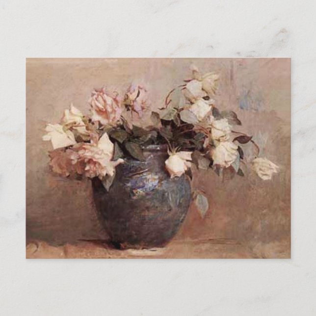 Rosas pálidos - postal (Anverso)