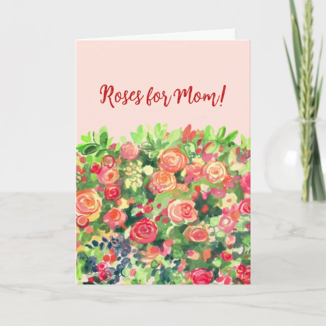 Rosas para mamá, tarjeta plana (Anverso)