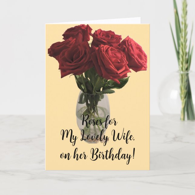 Rosas para mi esposa, tarjeta de cumpleaños (Anverso)