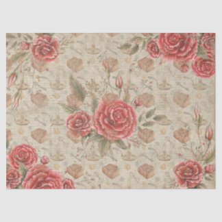 Rosas para papel de tejidos de los amantes del lib