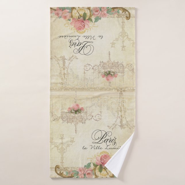 Rosas Paris Candelier Vintage (Toalla de baño)