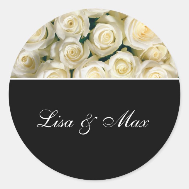 Rosas Pegatinas de boda personalizados (Anverso)