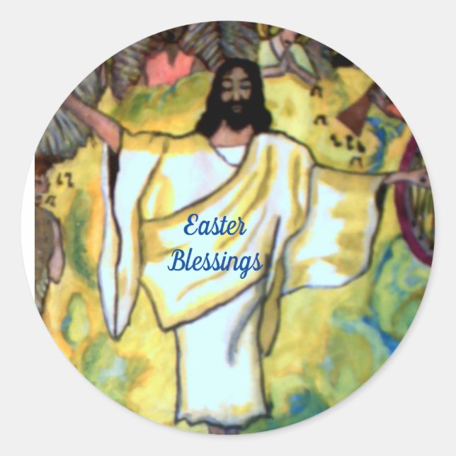 Rosas pegatinas de EASTER MORNING JESUS (Anverso)