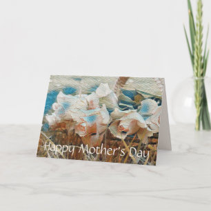 Rosas pintados feliz tarjeta del día de la madre