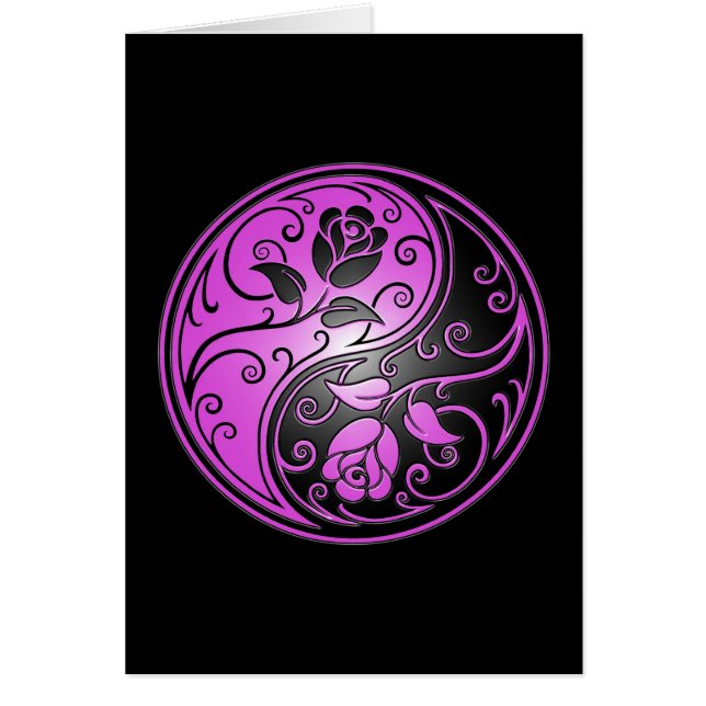 Rosas, púrpura y negro de Yin Yang (Frente)