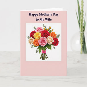 Rosas Rayadas Tarjeta del Día de la Madre a la Esp