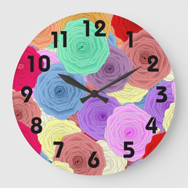 Rosas Reloj de pared (Anverso)