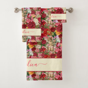 Rosas retros y modelo Chintzy de la querube del