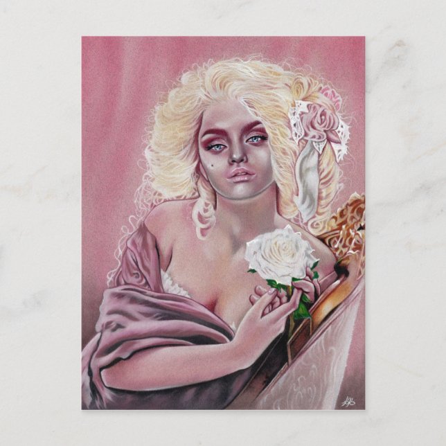 Rosas Rococo Hermosa postal chica (Anverso)