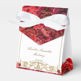 Rosas rojas, caja de favores de quinceañera
