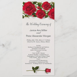 Rosas rojas con corazones Programa de bodas