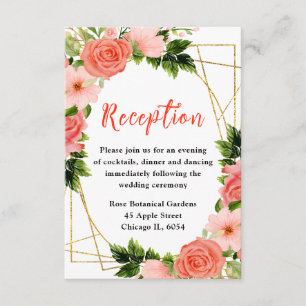 Rosas Rojas Coral con Recepción de Boda de Follaje