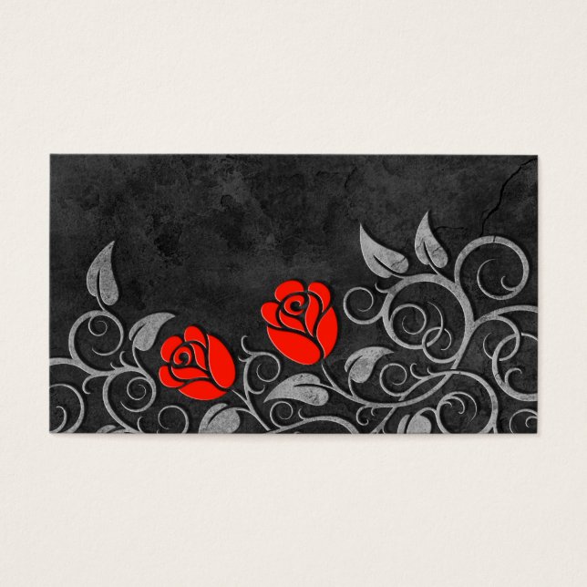 Rosas rojas de Piedra Oscura giratoria (Frente)