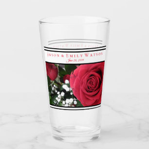 Rosas rojas de vidrio favorito de la boda