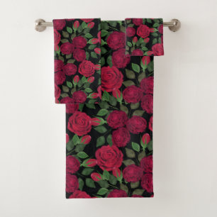 Rosas rojas en negro.