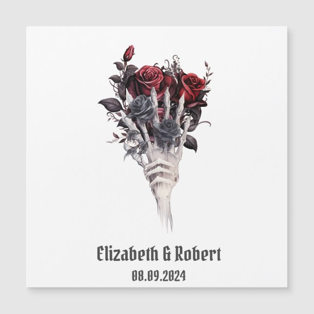 Rosas Rojas Góticas Bodas de Esqueleto  (Anverso)