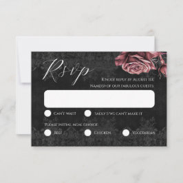 Rosas rojas Romántica tarjeta RSVP gótica victoria