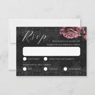 Rosas rojas Romántica tarjeta RSVP gótica victoria