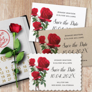 Rosas rojas salvan la Invitación matrimonial de fe