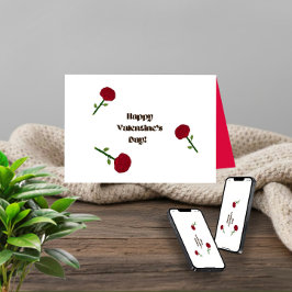 Rosas rojas Tarjeta de felicitación plegada pequeñ