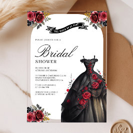 Rosas Rojas Vestido Gótico Invitación de Despedida