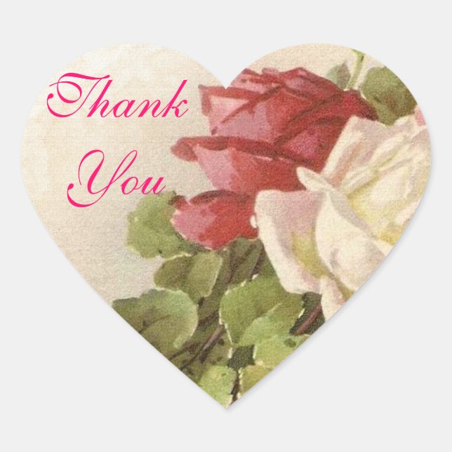 Rosas Rojas y Blancas Hojas Verdes Gracias Sello (Anverso)