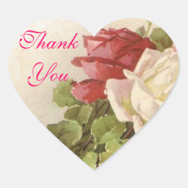 Rosas Rojas y Blancas Hojas Verdes Gracias Sello