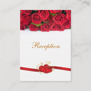 Rosas rojas y corazones Boda Recepción
