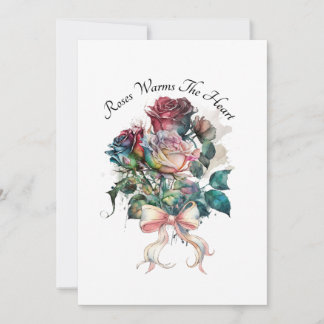 Rosas rojas y rosadas con tarjeta de lazo