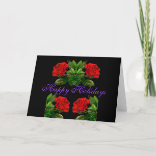 Rosas rojos en Navidad floral del terciopelo negro