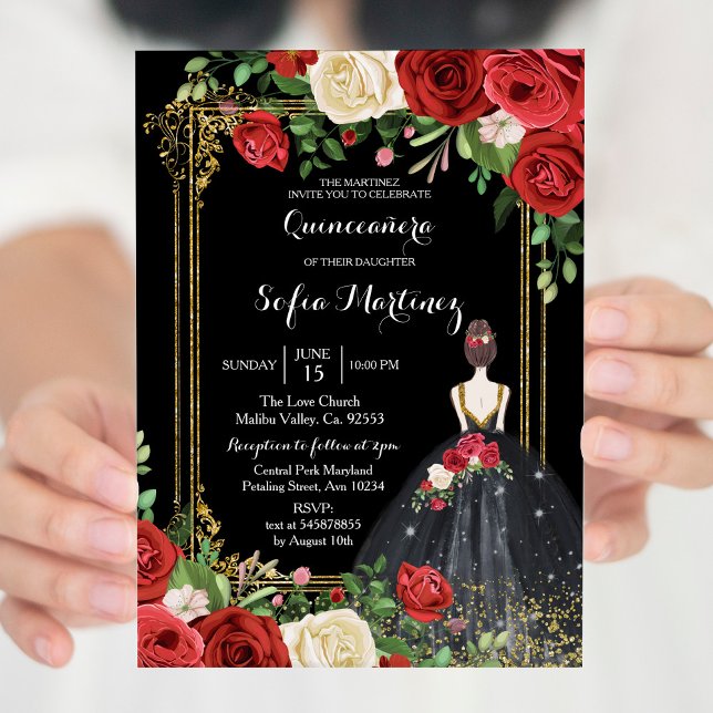 Rosas rojos y negros Invitación de mis príncipes (Subido por el creador)