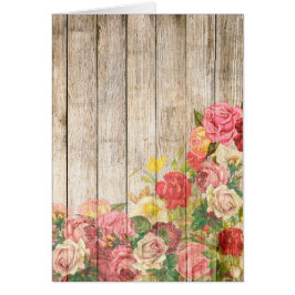 Rosas Románticas Rústicas Vintage de Madera