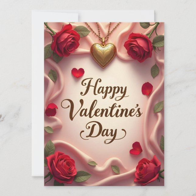 Rosas románticas y diseño de San Valentín del cora (Anverso)