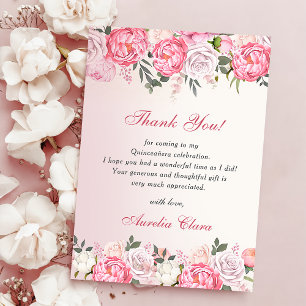 Rosas Románticos Pastel Dulce 16 Tarjeta de agrade
