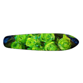 Rosas románticos Purpurinas verdes Skateboard