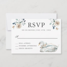 Rosas románticos y matrimonio de cisnes RSVP