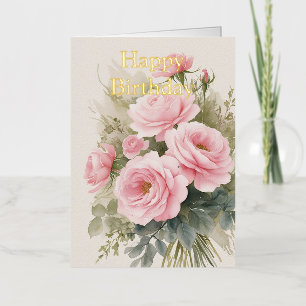 Rosas rosadas de color brillante personalizadas Cu