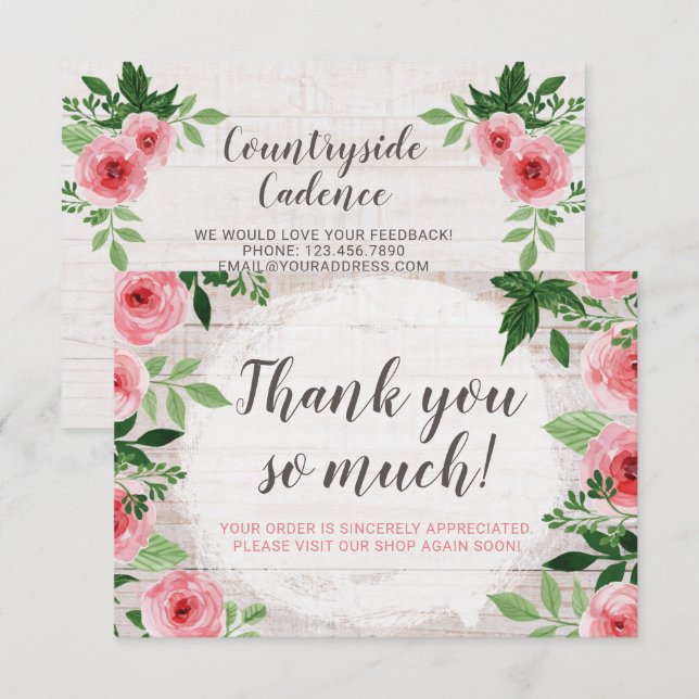 Rosas rosadas de Shabby en un país ruso - Tarjeta  (Anverso / Reverso)