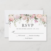 Rosas rosadas de verano Cumpleaños RSVP floral