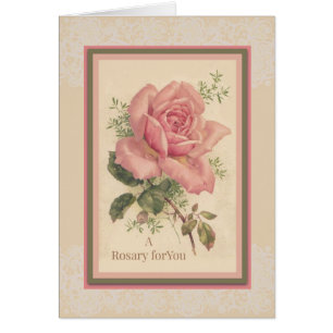 Rosas rosadas del Rosario Santo católico rezando p