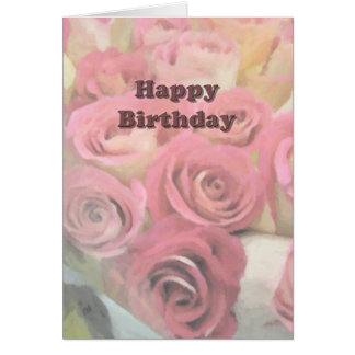 Rosas rosadas felices de cumpleaños