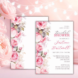 Rosas rosadas ~ Invitación de Despedida de Soltera
